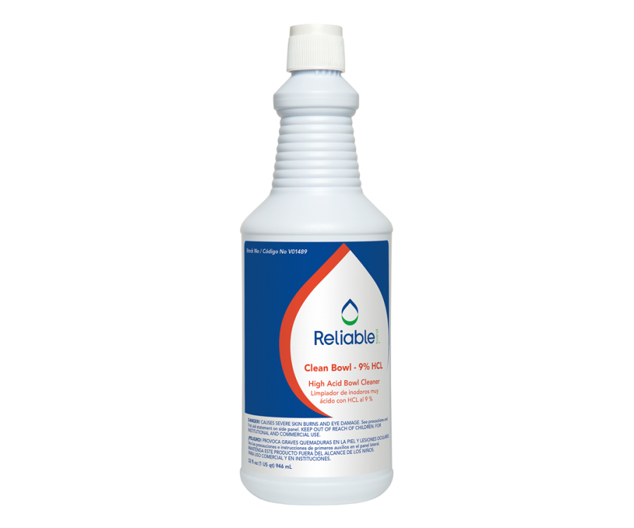 Reliable Brand® Blue Bowl Cleaner (1 qt., 12 Bottles/CS)